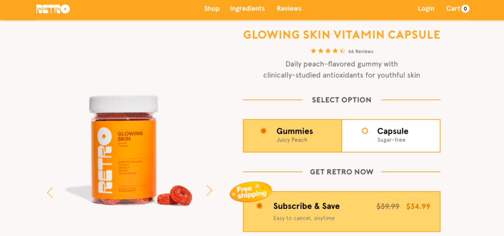 retro glowing skin gummies webiste