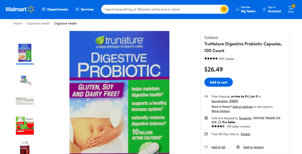 trunature digestive probiotic capsules where to buy
