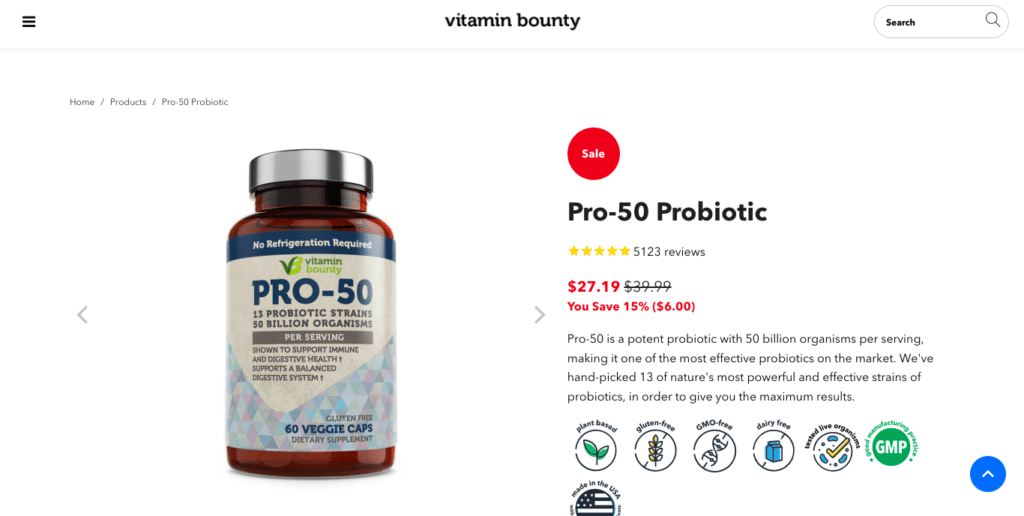 vitamin bounty pro 50 website