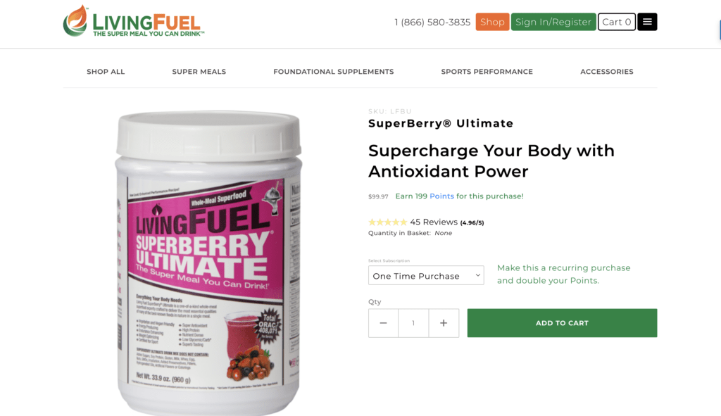 living fuel superberry ultimate site