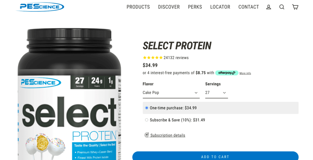 pescience select protein website