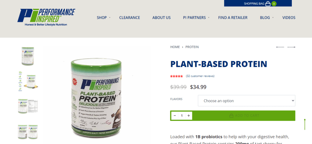 pi nutrition plant based protein website