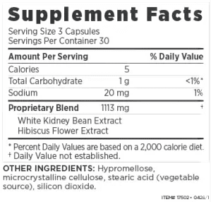 modere carb blocker supplement facts