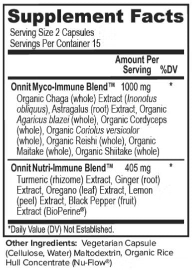 onnit shroom tech immune supplement facts