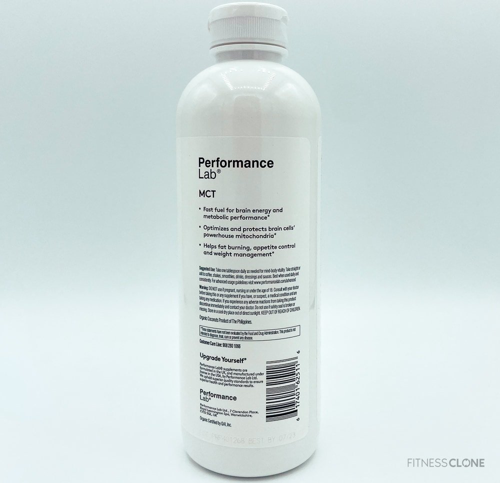Performance Lab MCT Oil Label