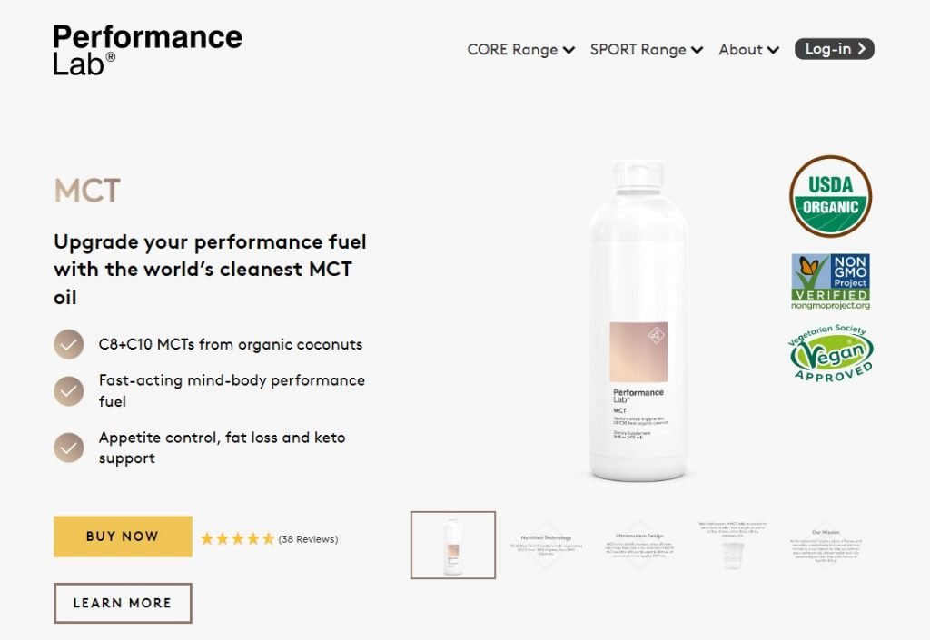 Performance Lab MCT Oil Website
