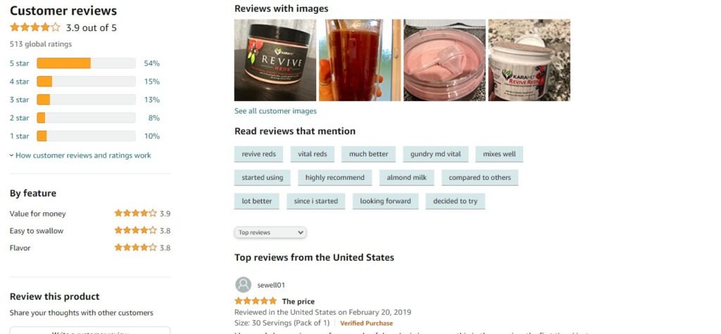 revive reds amazon customer review