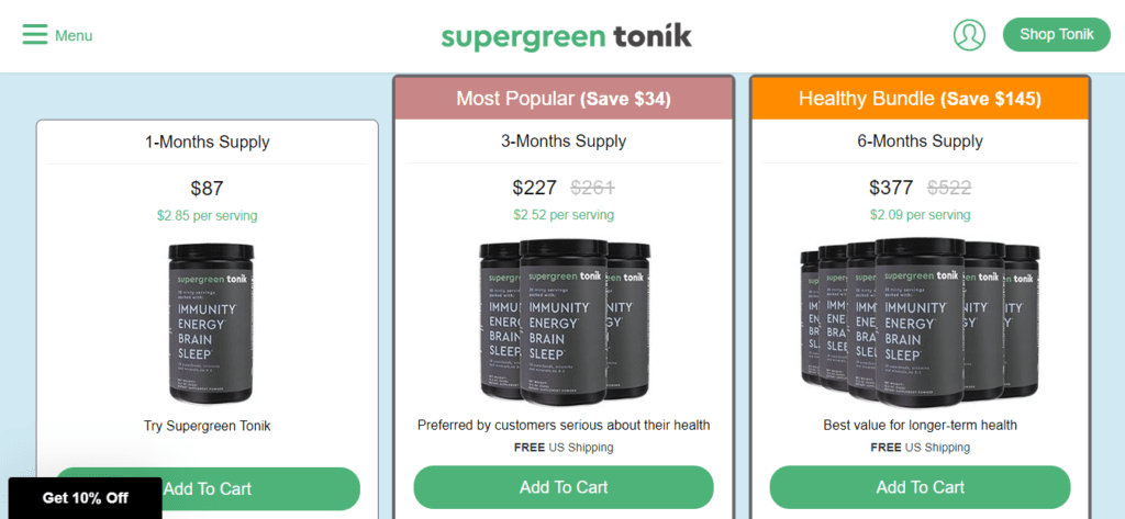 supergreen tonik website