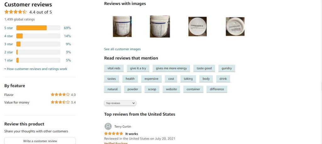vital reds amazon customer reviews