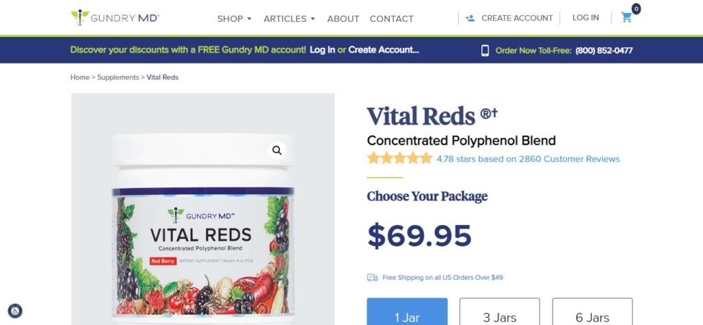 vital reds price
