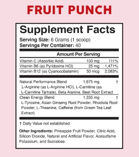 Bloom pre workout supplement facts