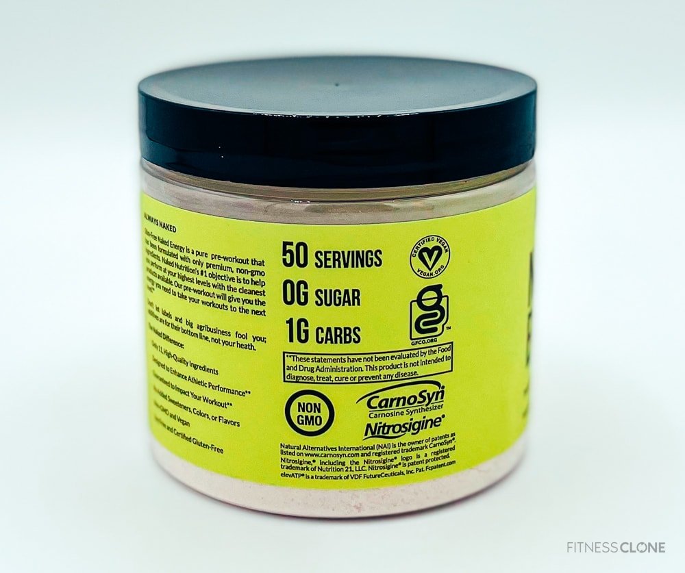Naked Energy Label