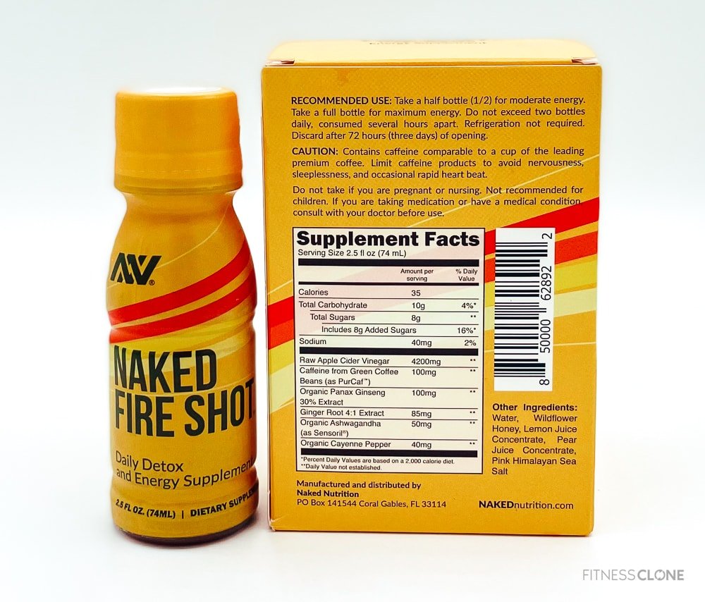Naked Fire Shot Supplement Facts