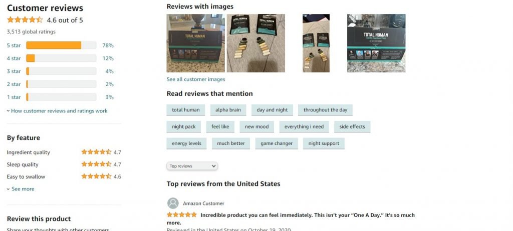 onnit total human amazon ratings