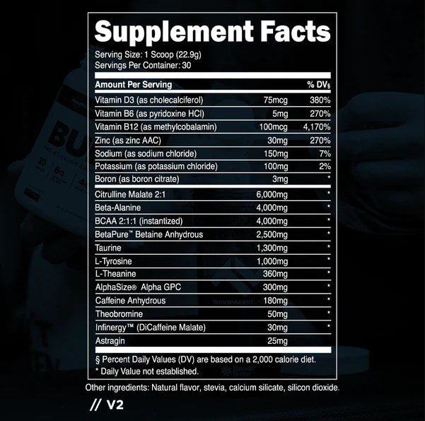 transparent labs bulk supplement facts