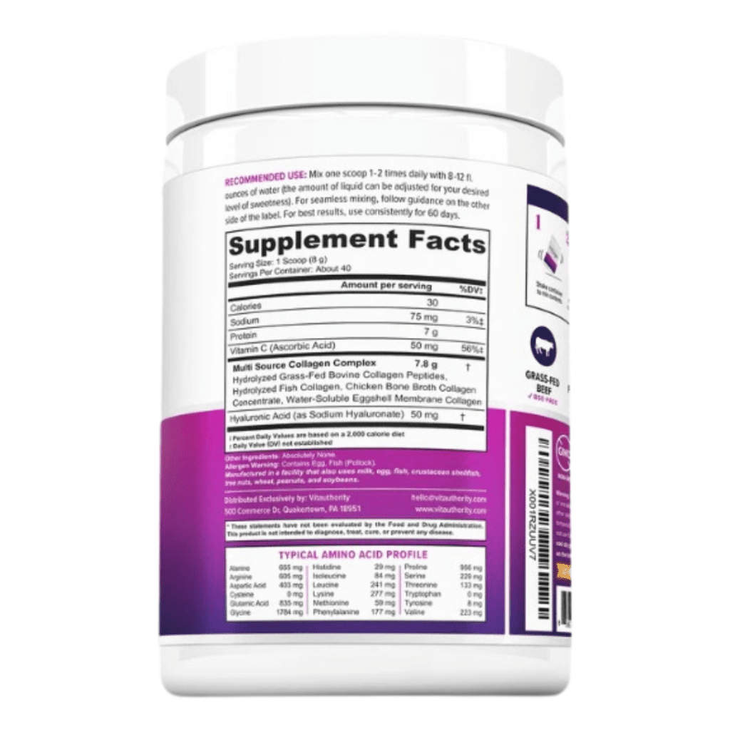 vitauthority supplement facts