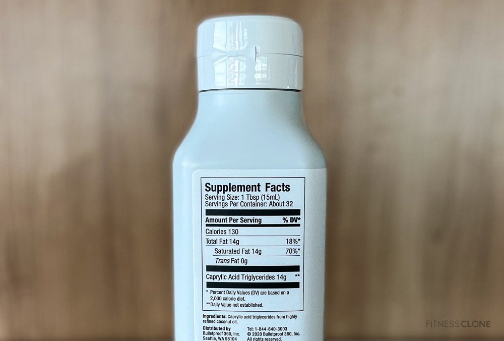 Bulletproof Brain Octane Oil Supplement Facts