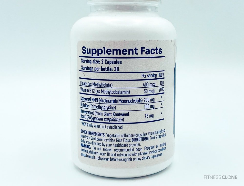 Hello100 Liposomal NMN Supplement Facts