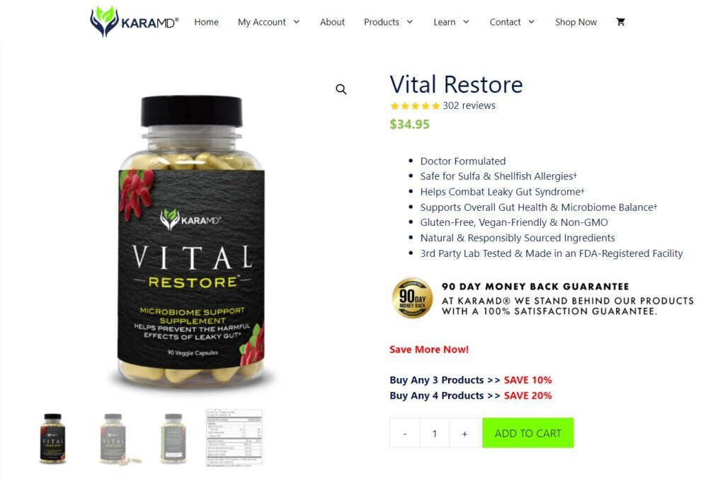 kara md vital restore website