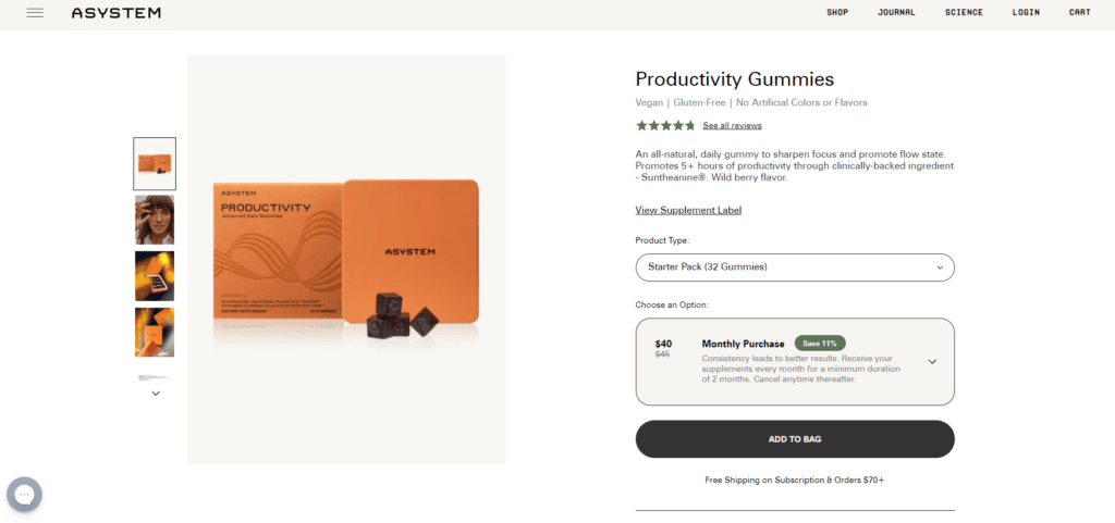 asystem productivity gummies 2