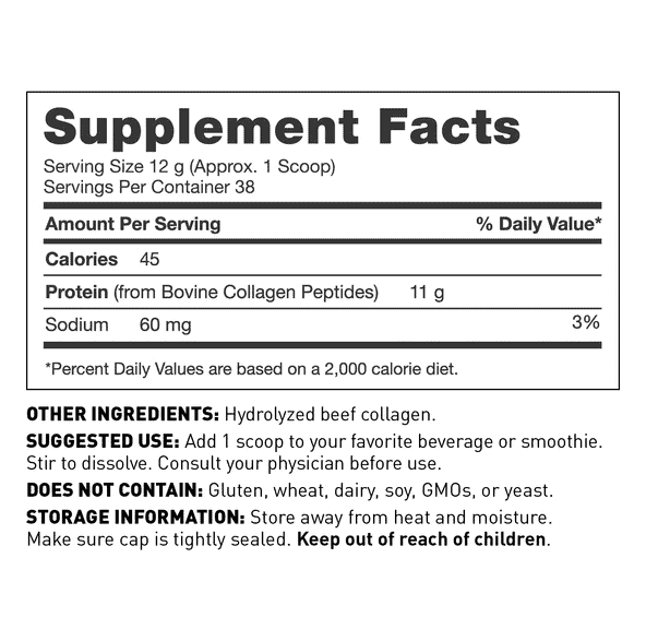 Amy Myers MD Collagen Protein Supplement Facts