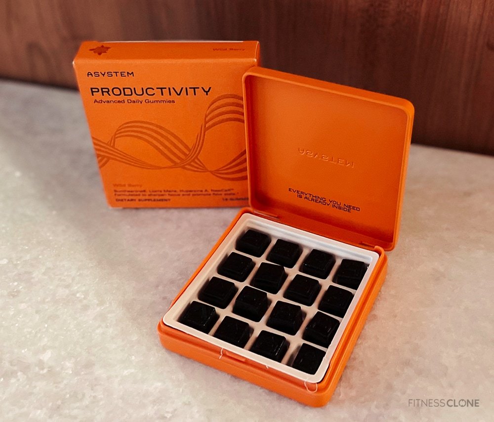 ASYSTEM Productivity Gummies And Box