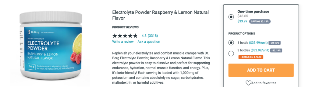 dr bergs electrolyte powder where to buy