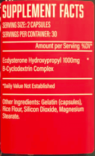 Ecdysterone Supplement Facts