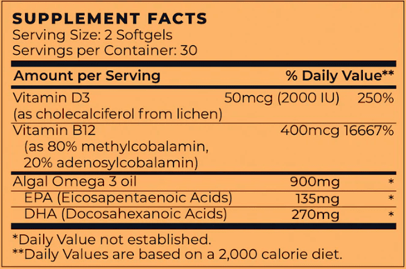 Future Kind Essential Vegan Multivitamin Supplement Facts