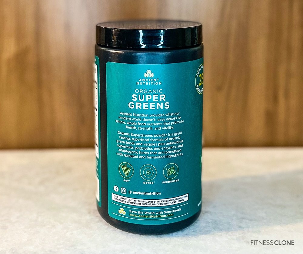 Ancient Nutrition Organic SuperGreens Label