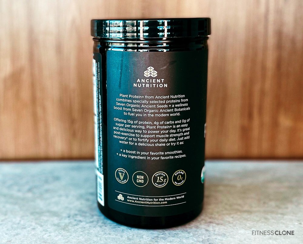 Ancient Nutrition Plant Protein+ Label