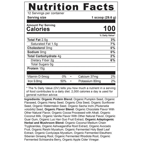 Ancient Nutrition Plant Protein+ Supplement Facts