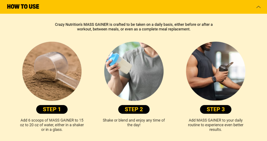 crazy nutrition mass gainer how to use