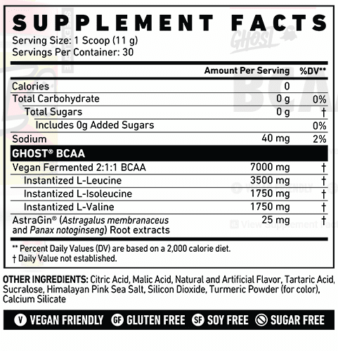 ghost bcaa ingredients