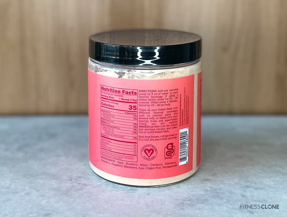 Naked Reds Supplement Facts