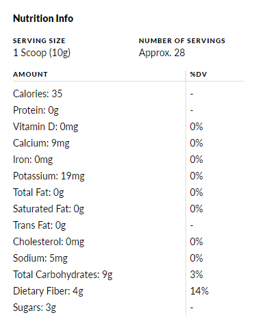 Naked Reds Supplement Facts