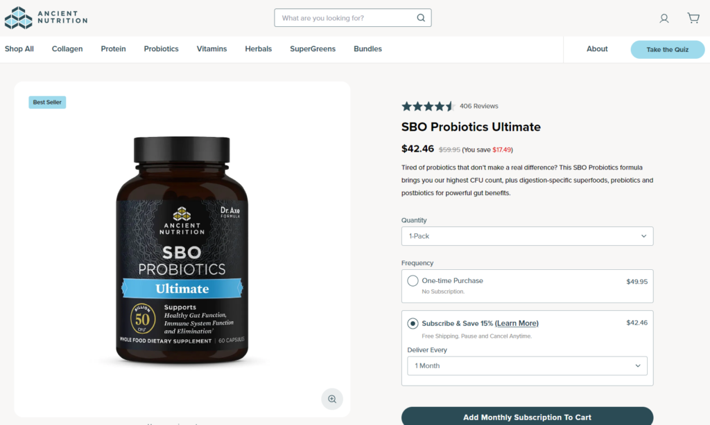 sbo probiotic website