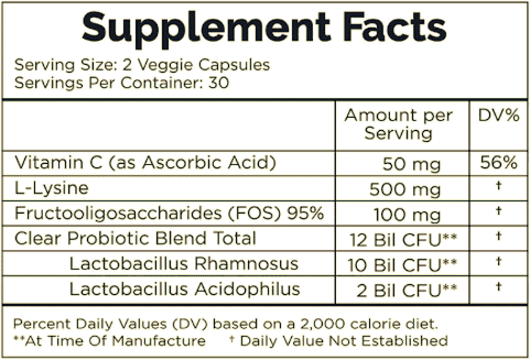 Clear Probiotics Ingredients