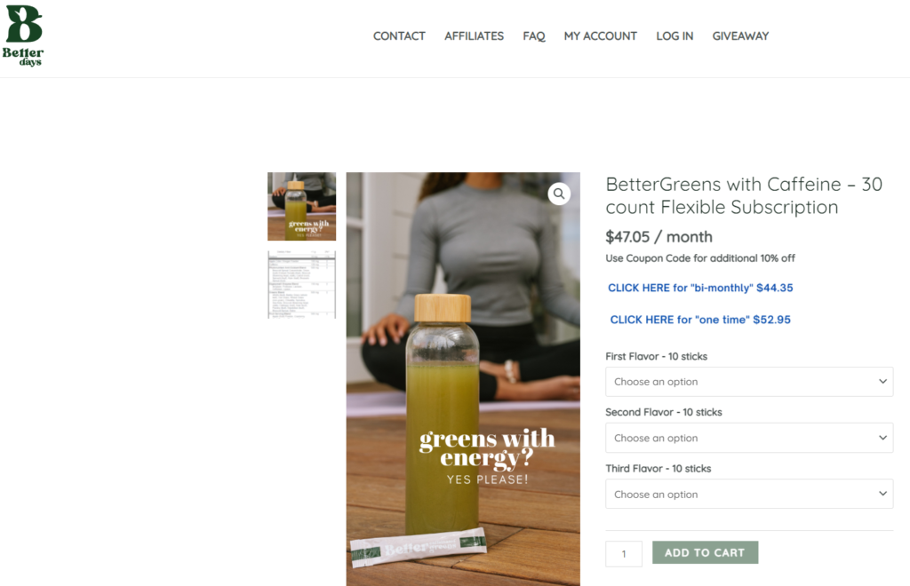 bettergreens website caff