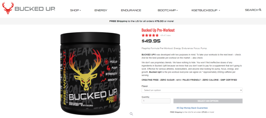 bucked up pre workout website