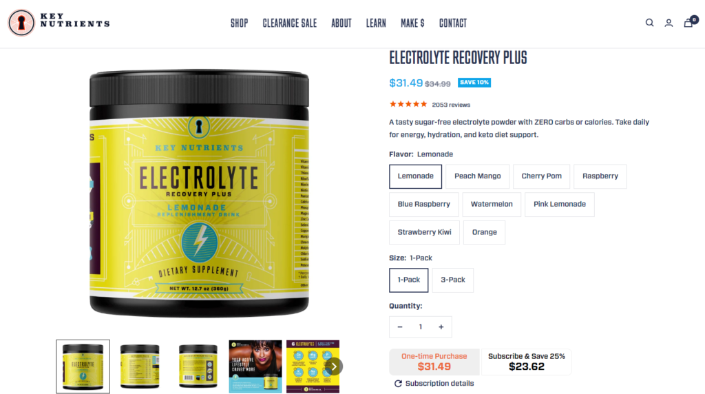 key nutrients electrolyte recovery plus website
