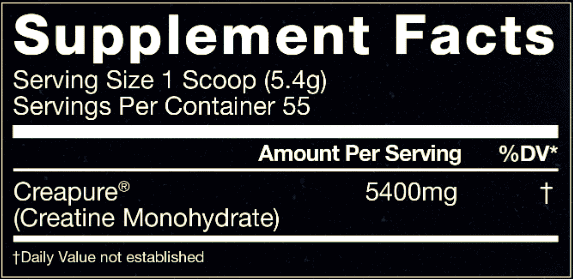 Muscle Feast Creatine Supplement Facts