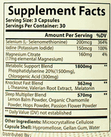 Prestige Labs Sleep Multiplier Supplement Facts