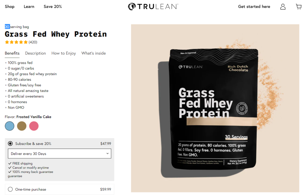 trulean protein website