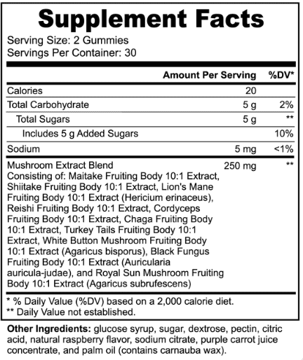 10X Brain Supplement Facts